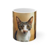 Three Cats 11oz White Mug – Cute Trio Cat Coffee Cup for Cat Lovers