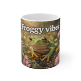 Froggy Vibes Mug — Cute Frog Coffee Cup, Nature Lover Gift