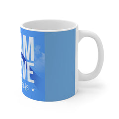 Dream Believe Achieve Coffee Mug — Inspirational Blue 11oz Ceramic