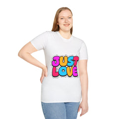 Just Love T-Shirt — Retro Bubble Letter Graphic Tee