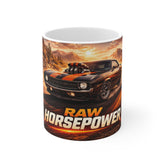 Raw Horsepower Mug — Classic Muscle Car Coffee Cup