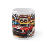 Route 66 Classic Muscle Car Mug — Vintage Racing Coffee Cup