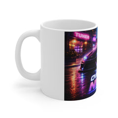 Own the Night Racing Mug — Neon Sports Car Coffee Cup