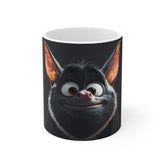 Cute Bat Face Coffee Mug — Funny Cartoon Bat 11oz Ceramic Cup