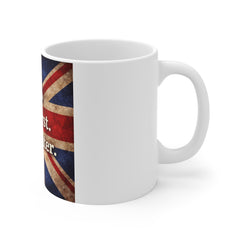 Tea First, Panic Later Mug — British Flag Funny Tea Lover Coffee Cup