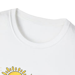 Sunshine Vibes T-Shirt — Retro Rainbow Floral Peace Tee