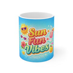 Sun Fun Vibes Mug — Bright Tropical Summer Coffee Cup