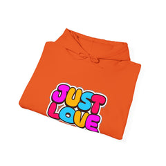 Just Love Hoodie — Colorful Retro Bubble Letter Love Sweatshirt