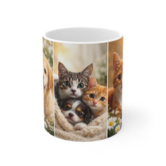 Triple the Cuteness – Adorable Pet Portrait Trio Mug