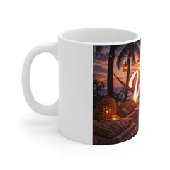 Vibes Sunset Beach Coffee Mug — Tropical Boho 11oz Ceramic