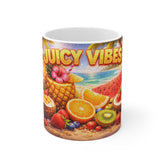 Juicy Vibes Coffee Mug — Tropical Fruit Beach Design 11oz