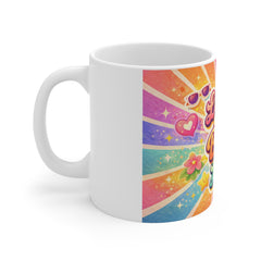 Living My Best Life Mug — Colorful Retro Rainbow Coffee Cup
