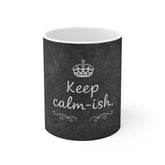 Keep Calm-ish Chalkboard Coffee Mug — Funny 11oz Ceramic Tea Cup