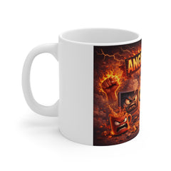 Angry Vibes Mug — Fiery Cartoon Rage Coffee Cup