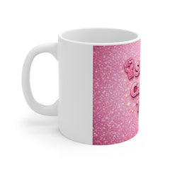 Strong. Capable. Tired. Pink Glitter Coffee Mug — Empowerment Gift for Women