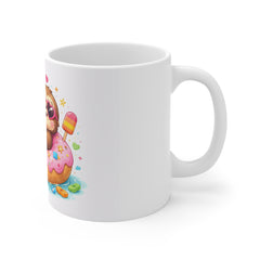 Sloth Donut Float 11oz Mug — Cute Summer Beach Coffee Cup