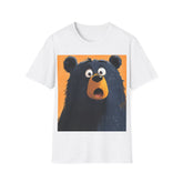 Surprised Bear Graphic T-Shirt — Cute Cartoon Black Bear Illustration Tee