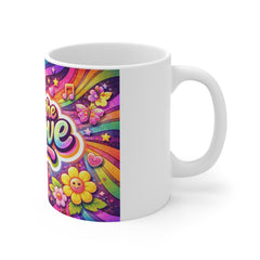 Feel the Groove Mug — Retro Rainbow Disco Coffee Cup