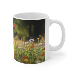 Fawn in Wildflower Meadow Mug — Cute Deer Coffee Cup