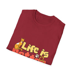 Cat Lover T‑Shirt — "Life Is Better With Cats" Cute Retro Graphic Tee