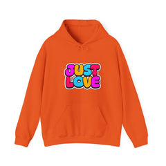 Just Love Hoodie — Colorful Retro Bubble Letter Love Sweatshirt