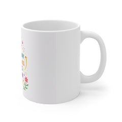 11oz Motivational Mug — "The Best Way to Get Things Done is to Begin" Floral Calendar Coffee Cup