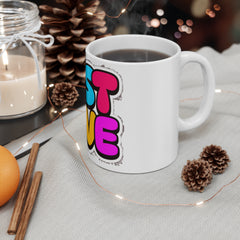 Just Love Colorful Mug — Retro Pop Art Coffee Cup