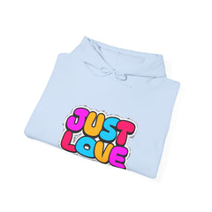 Just Love Hoodie — Colorful Retro Bubble Letter Love Sweatshirt