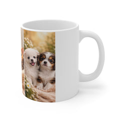 Sweet Companions – Adorable Puppy & Kitten Trio Mug