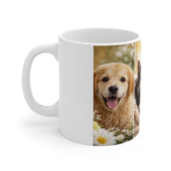 Triple the Cuteness – Adorable Pet Portrait Trio Mug