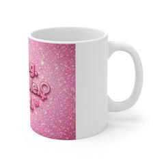 Strong. Capable. Tired. Pink Glitter Coffee Mug — Empowerment Gift for Women