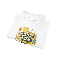 Sunshine Vibes Hoodie — Retro Floral Peace Sign Pullover