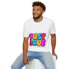 Just Love T-Shirt — Retro Bubble Letter Graphic Tee
