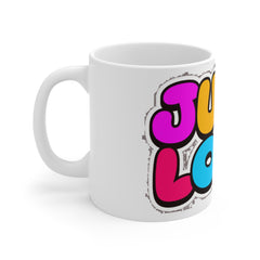 Just Love Colorful Mug — Retro Pop Art Coffee Cup