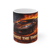 Chase the Thrill Car Mug — Sports Car Flames Coffee Cup
