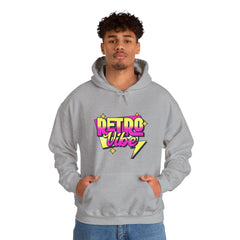 Retro Vibe Hoodie — 80s Neon Graphic Pullover