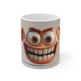 Funny Grinning Emoji Face Mug — Silly Cartoon Smile Coffee Cup