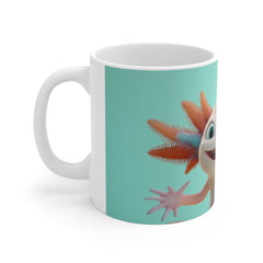 Axolotl Cute Mug — Smiling Axolotl Cartoon Coffee Cup