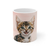 Cute Kitten 11oz White Mug – Adorable Cat Coffee Cup for Cat Lovers
