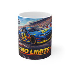 Racing Car Mug — 'No Limits' 11oz Ceramic Coffee Cup