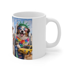 Paws Around the World – Funny Traveling Dogs Mug