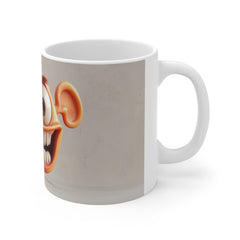 Funny Grinning Emoji Face Mug — Silly Cartoon Smile Coffee Cup