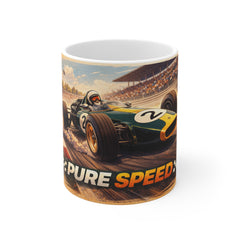 Racing Mug — "Pure Speed" Vintage Grand Prix Coffee Cup