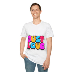 Just Love T-Shirt — Retro Bubble Letter Graphic Tee