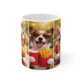 Snack Attack Squad – Funny Dogs with Burgers, Fries & Pizza Mug