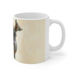 Happy Llama Coffee Mug — Cute Smiling Alpaca 11oz Ceramic Mug, Funny Animal Gift for Coworkers & Kids