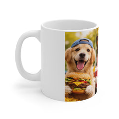 Snack Attack Squad – Funny Dogs with Burgers, Fries & Pizza Mug