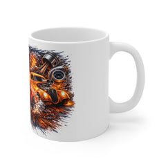 Hot Rod Flames Coffee Mug — Vintage Muscle Cars & Skull Engine Design