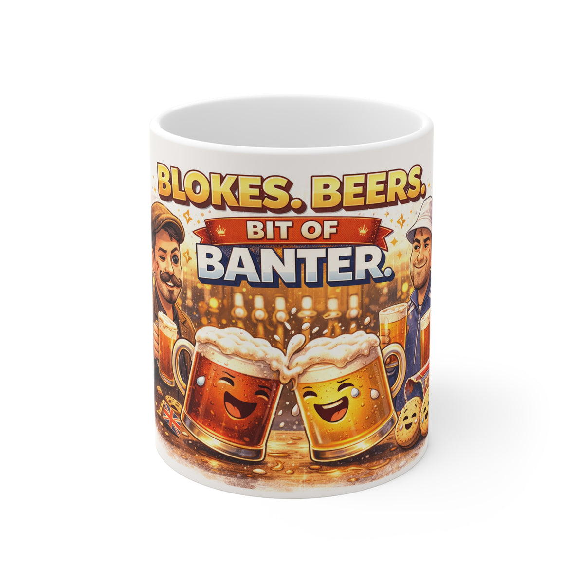 Blokes, Beers & Banter Mug — Funny Pub Coffee Cup Gift