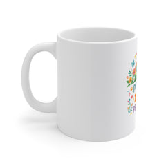 Progress Over Perfection Mug — Inspirational Coffee Cup with Rainbow Path Design